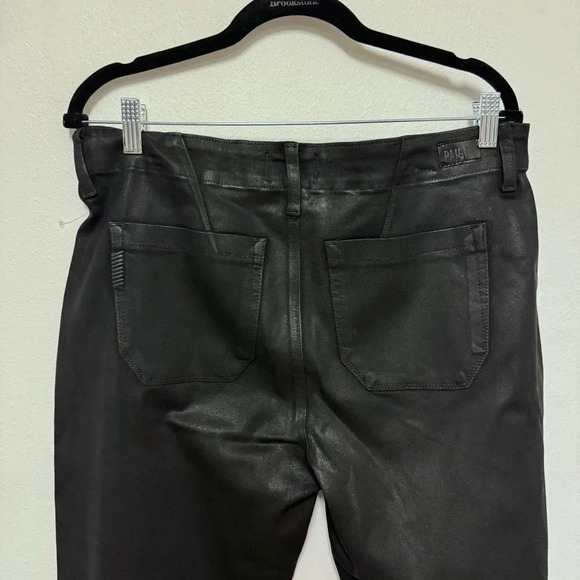 NWT $259 Paige Mayslie Straight Ankle Jean in Black Fog Luxe Coating - Black - Picture 9 of 12